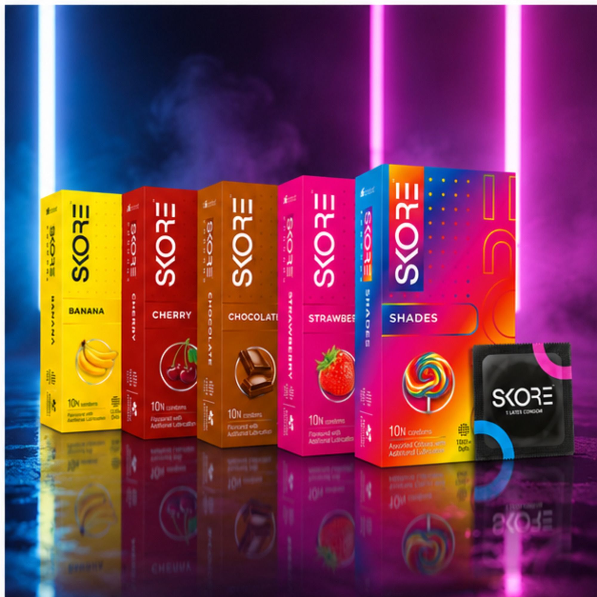 Assorted Flavour Latex Condoms Pack of 5 | 50 Count Condom-image-20