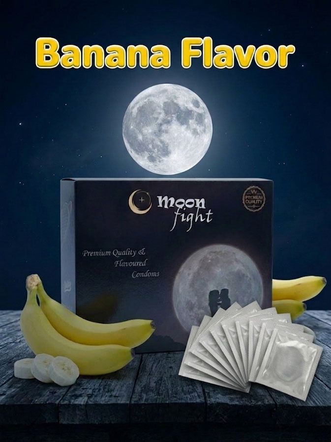BANANA-Flavoured Lubricant Extra time Dotted Condoms Pack Of 1 Condom-image-36