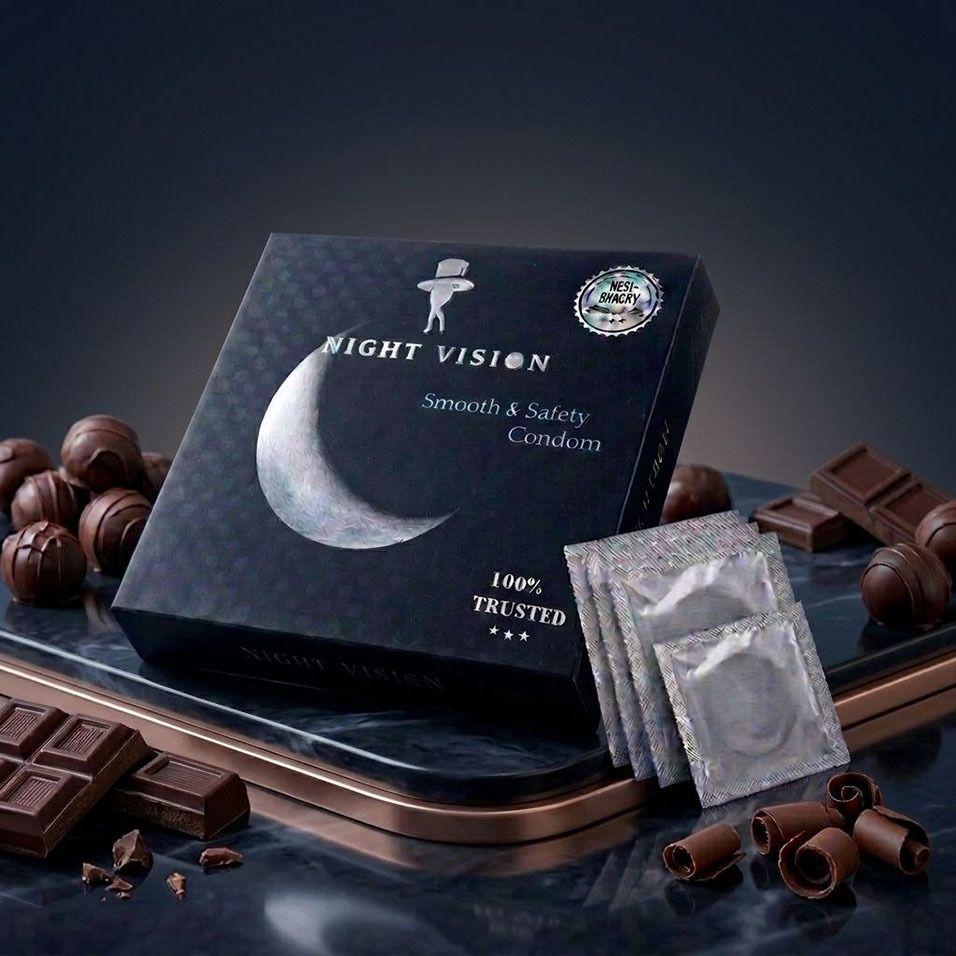 night vision chocolate Flavoure Best Smooth Condom, High Dotted Condom, Pack of 1 Condom-picture-29