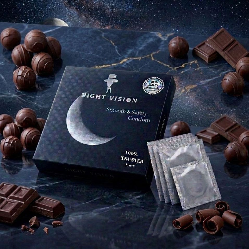 night vision chocolate Flavoure Sefty Best Condom, High Dotted Condom, Pack of 1 Condom-picture-32