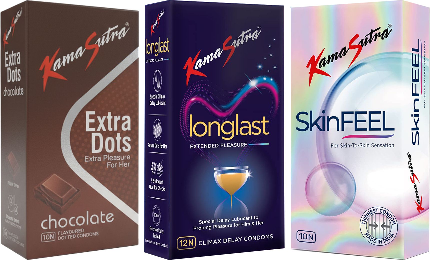 kamasutra Extra Dots Chocolate, Longlast And SkinFEEL Condom-picture-33