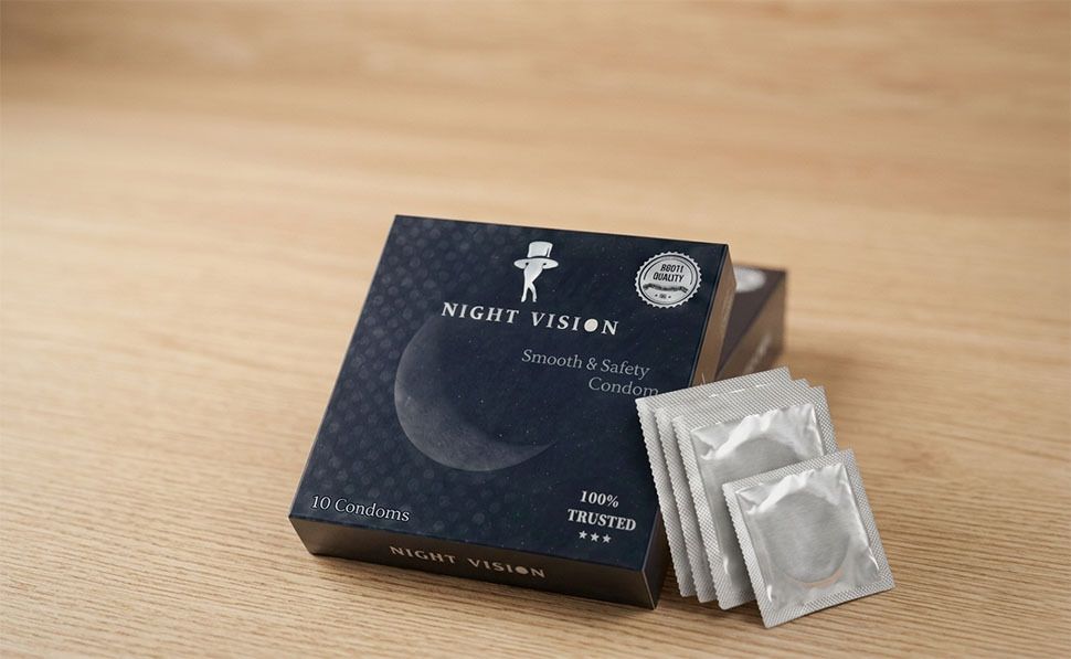 night vision Non -Flavoured Lubricant Condom, High Dotted Condom,Pack of 1 Condom-picture-36