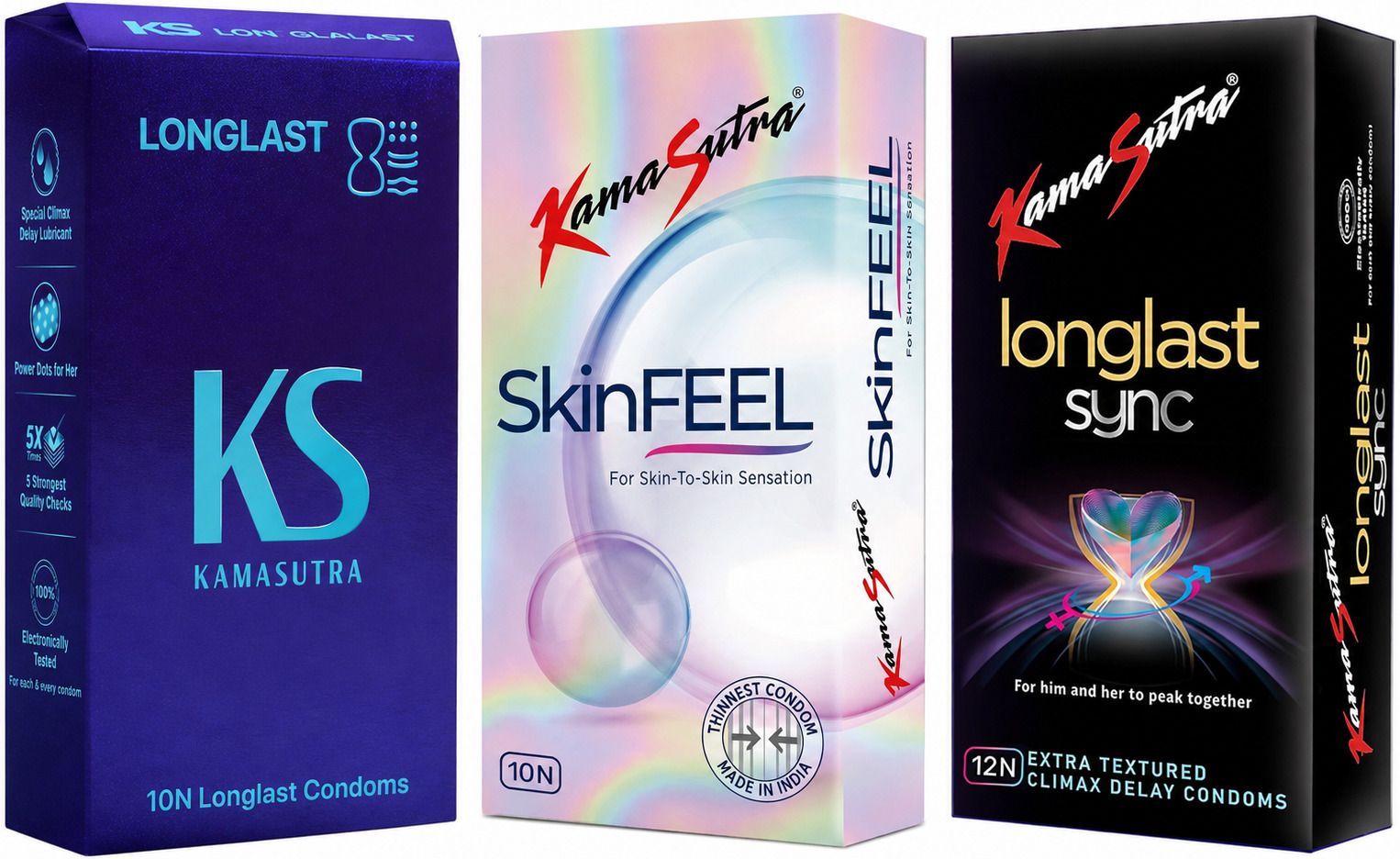 kamasutra Longlast Sync, Longlast And SkinFEEL Condom (Set of 3, 32 Sheets) Condom-picture-3