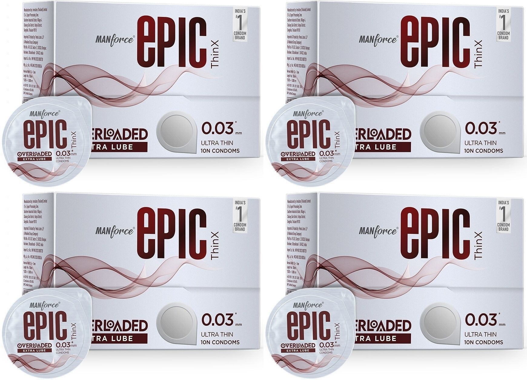 mankind Epic ThinX Overloaded | Ultra Thin Extra Lube Condoms| 10 Sheets Each, Pack of 4 Condom-picture-13