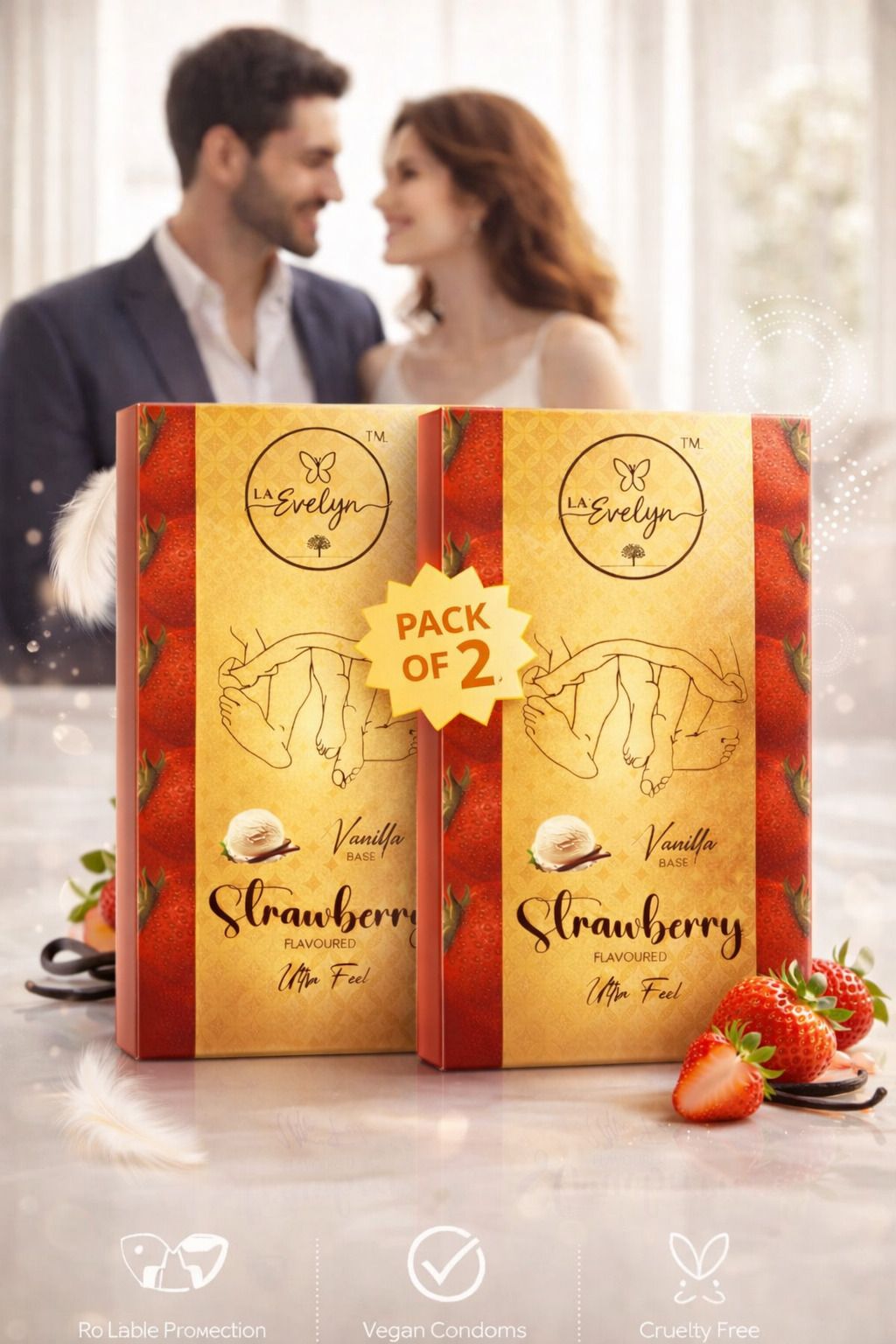 la’evelyn Strawberry Flavoured Ultra Feel Condoms Pack Condom-picture-44