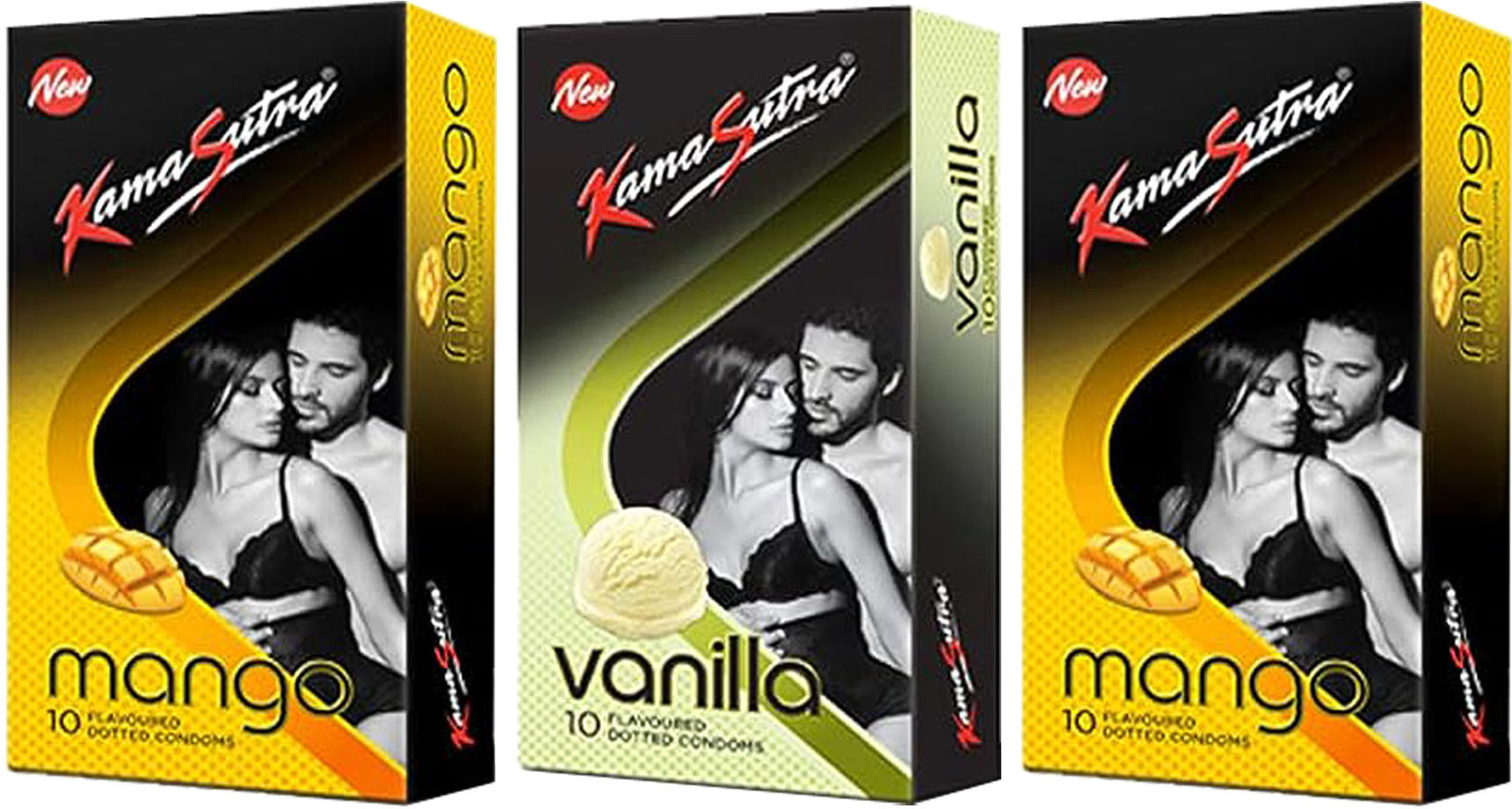 kamasutra Mango, Vanilla And Mango Flavoured Dotted Condom image 1