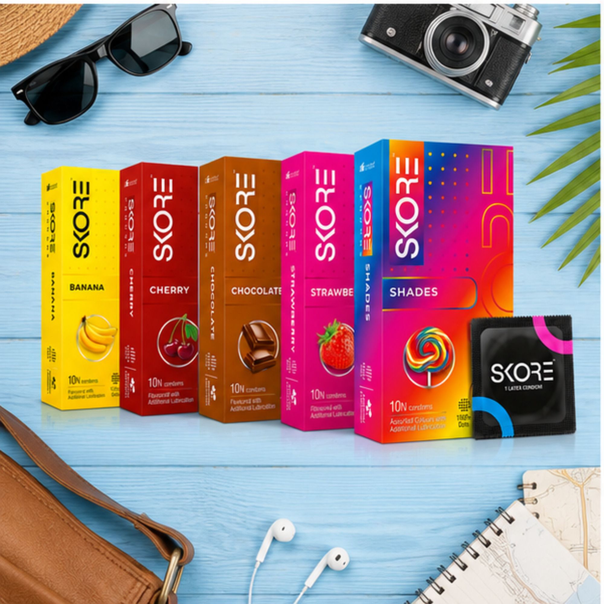 skore Flavoured Condoms Variety Pack Banana Cherry Others 50 Condoms Condom-picture-27