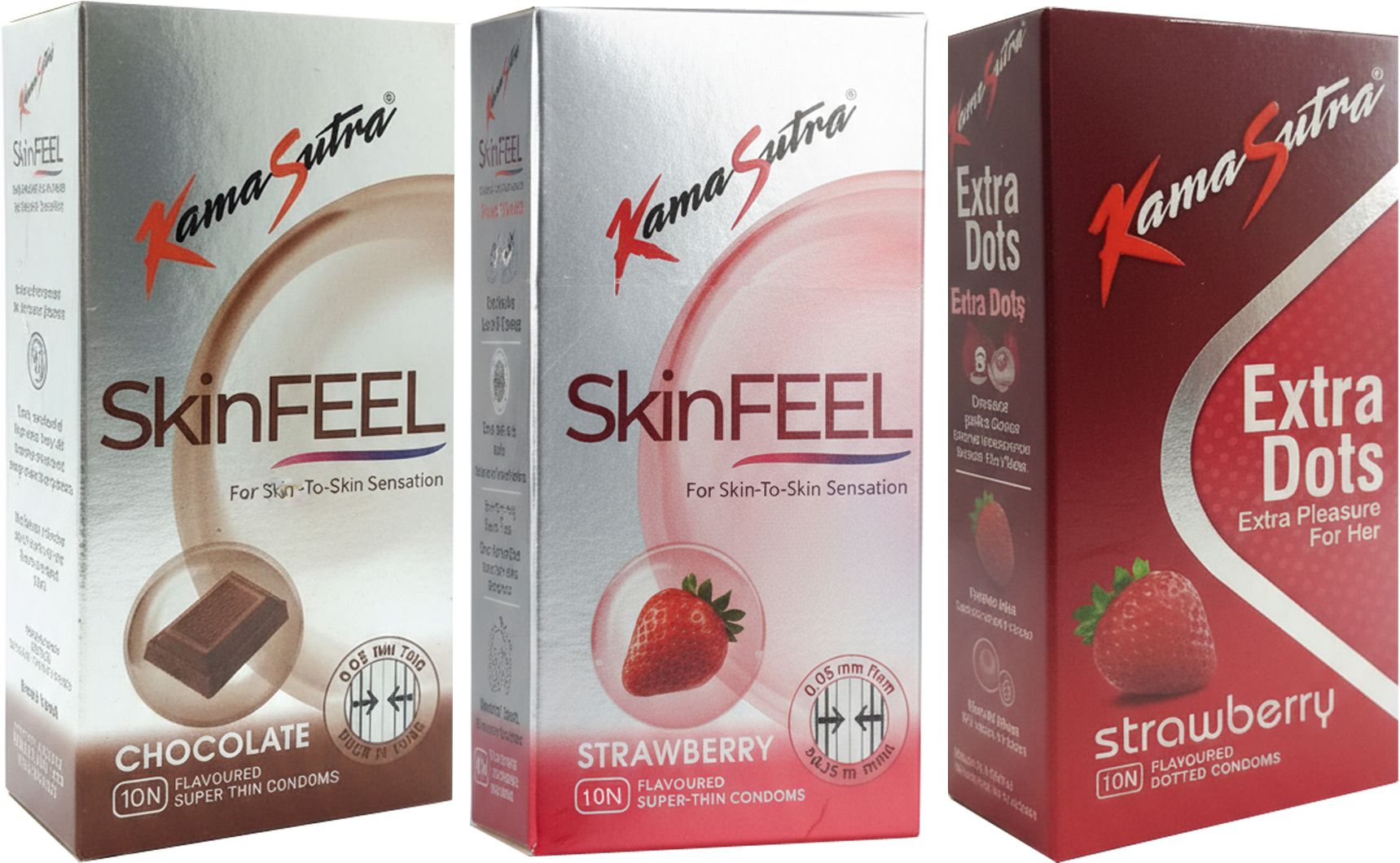 kamasutra SkinFEEL Chocolate, SkinFEEL Strawberry And Extra Dots Strawberry Condom-picture-23
