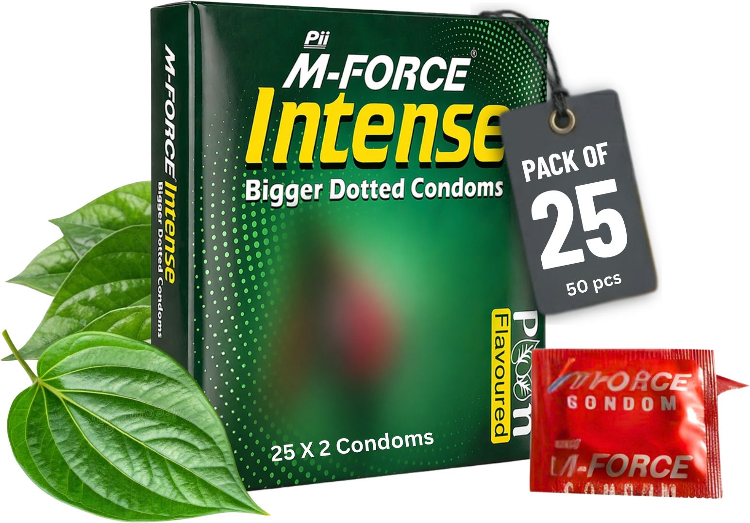 m-force Intense Paan Flavoured Dotted Condoms for Men Ultra Thin Natural Latex Condom-picture-33