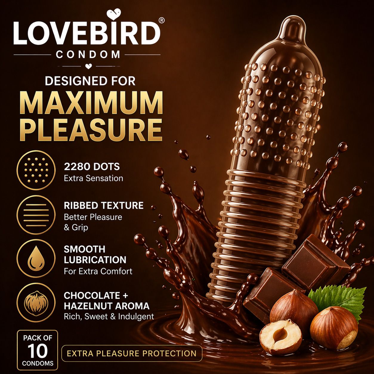 WITH EXTRA TIME CHOCOLATE FLOVERD WITH NATURAL MULTI TEXTURED Condom-image-44
