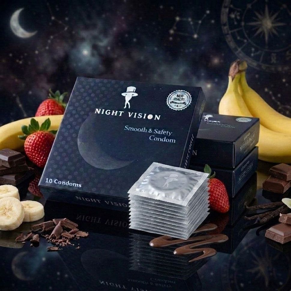 night vision MIXFlavoured Lubricant Condom, High Dotted Condom, Pack of 1 Condom-picture-32
