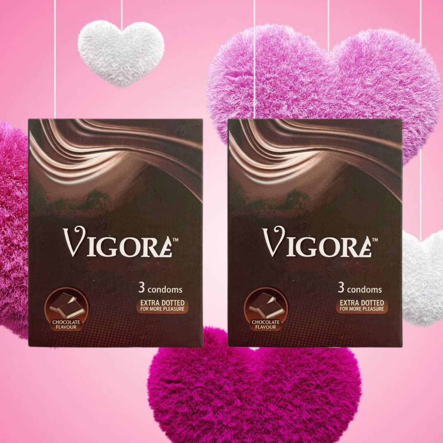 vigore Long lasting dotted condoms chocolate flavour pack of 2×3 Condom-picture-12