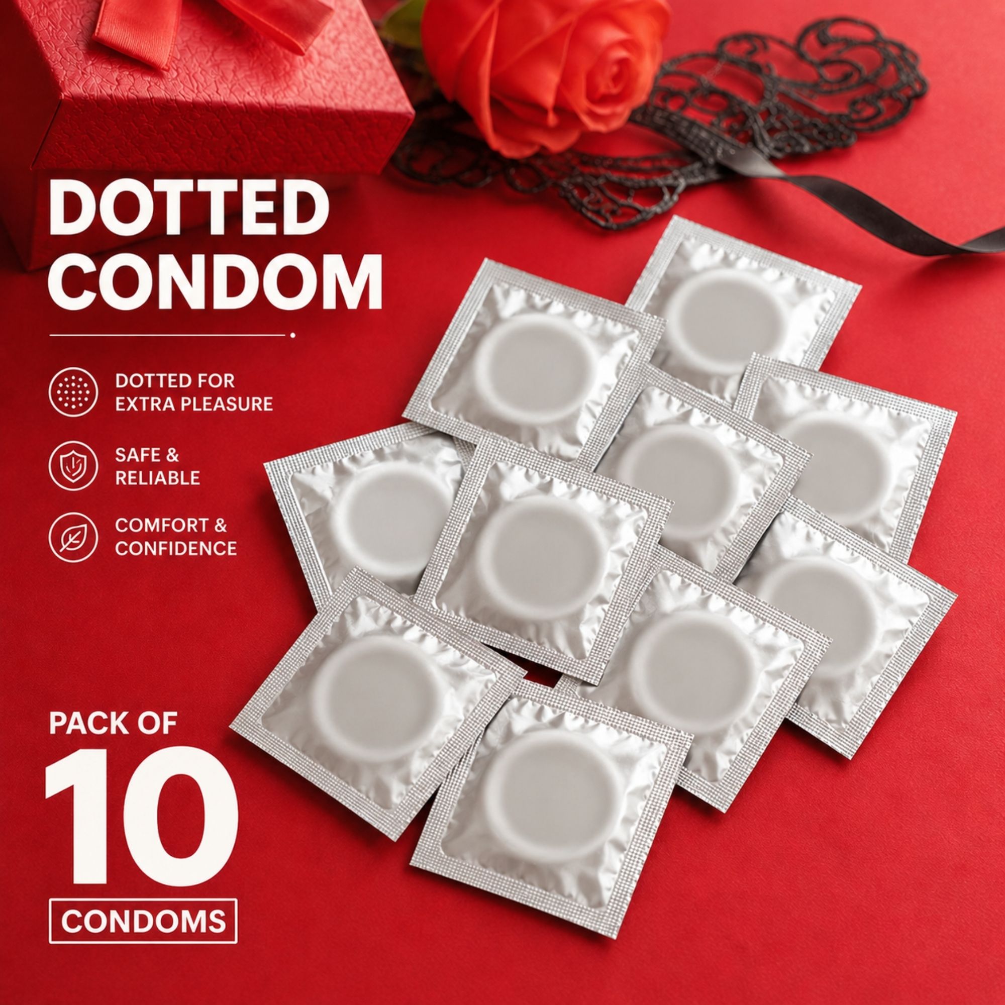 Dotted Latex Condoms | Natural Flavour | Enhanced Sensation | Comfortable Fit Condom-image-22