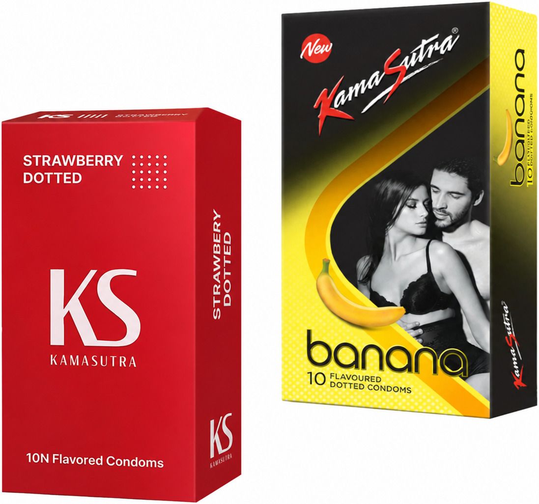 kamasutra Strawberry Banana Pack of 2 (10 sheet each) Condom-picture-44