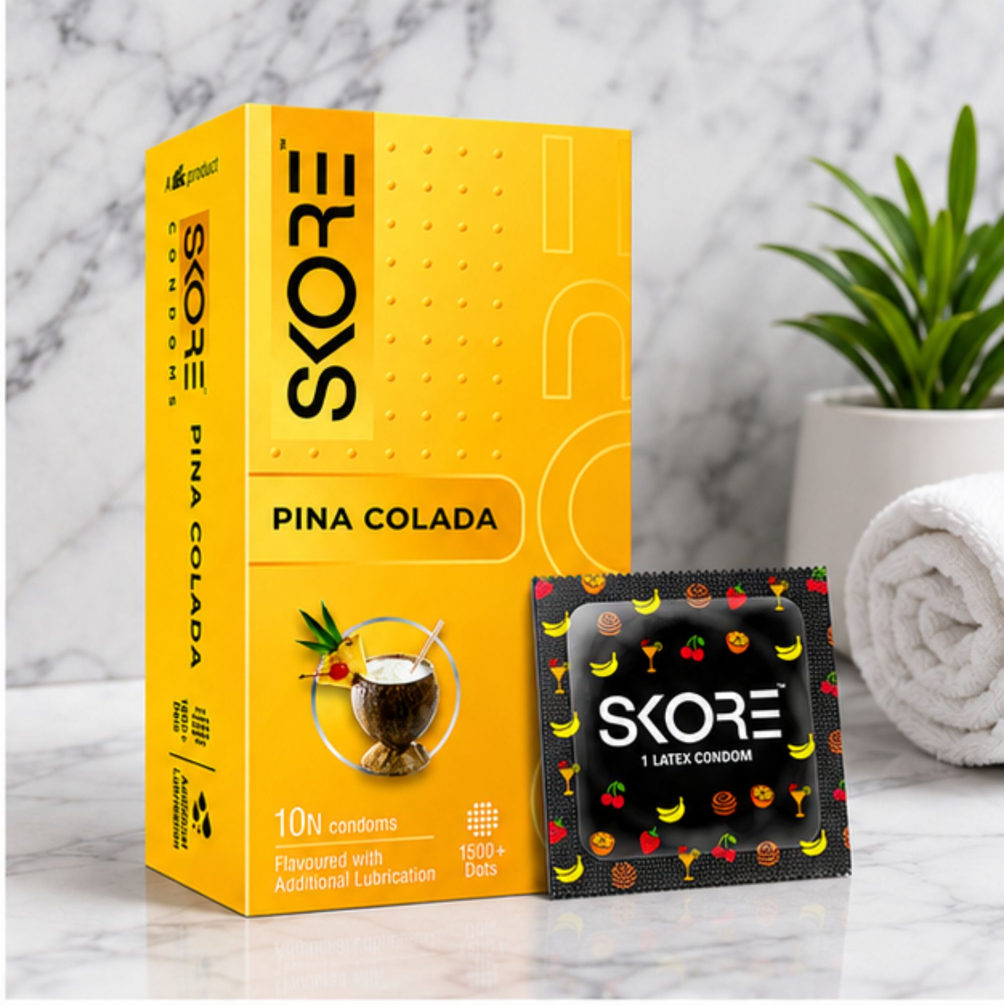 skore Pina Colada Comfortable Fit Condoms | Pack of 10 Condom-picture-28