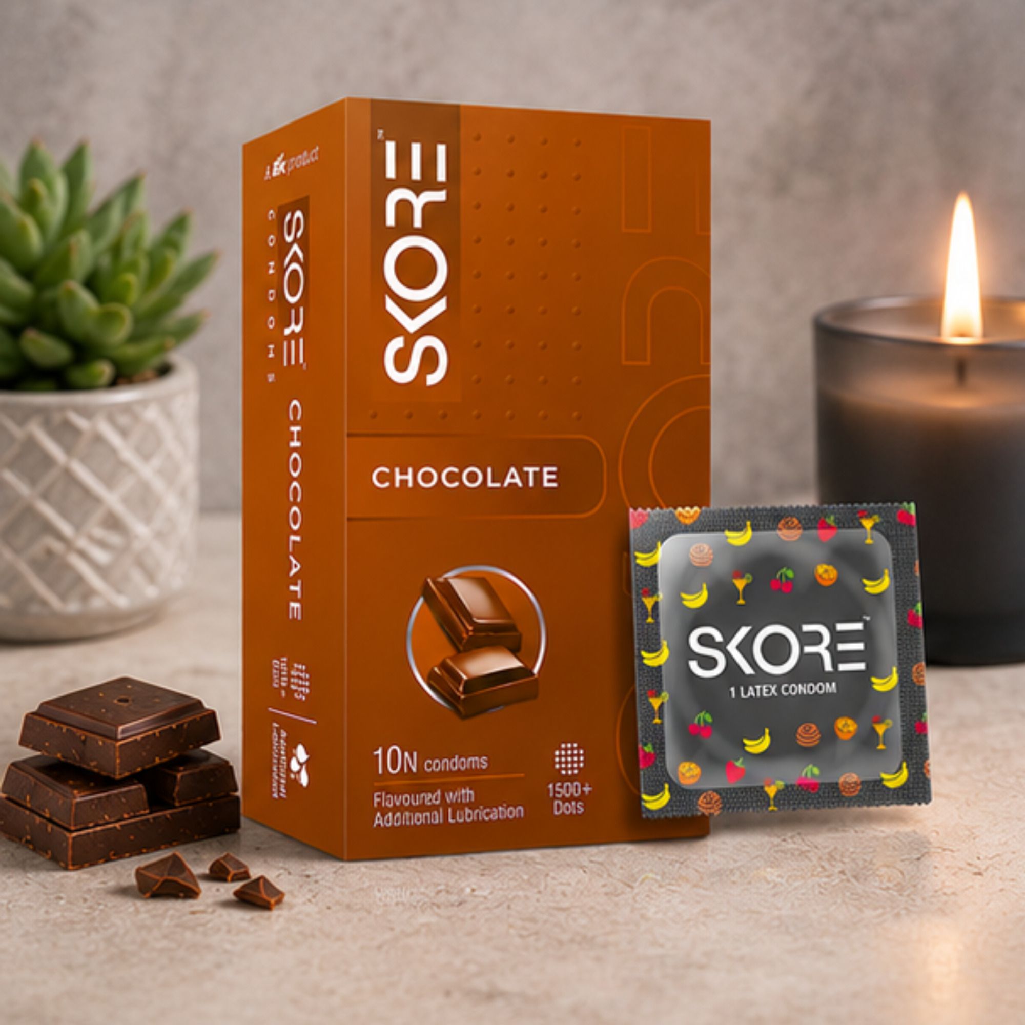 skore Chocolate Flavoured Condoms with Additional Lubrication Pack of 1 Condom-picture-24