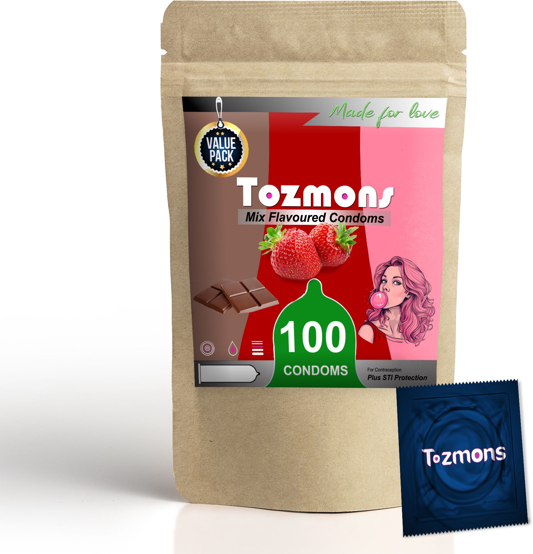 tozmons 100 Pcs Flavoured Condoms Tozmmm Condom-picture-20