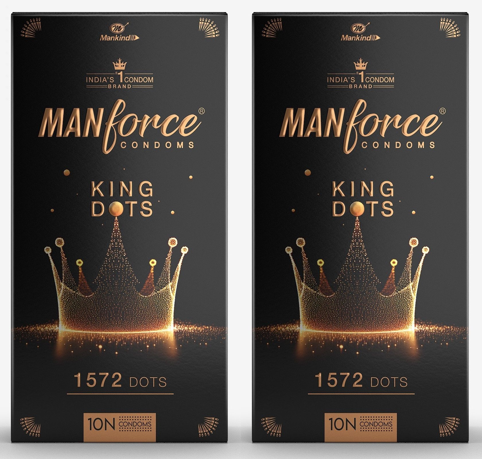 King Dots Extra Dotted Unflavored Condoms, 10 Pieces x Pack of 2 Condom