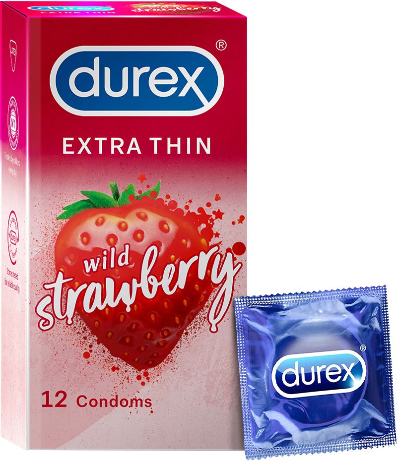 Strawberry Flavoured Condoms - 12 Count Condom