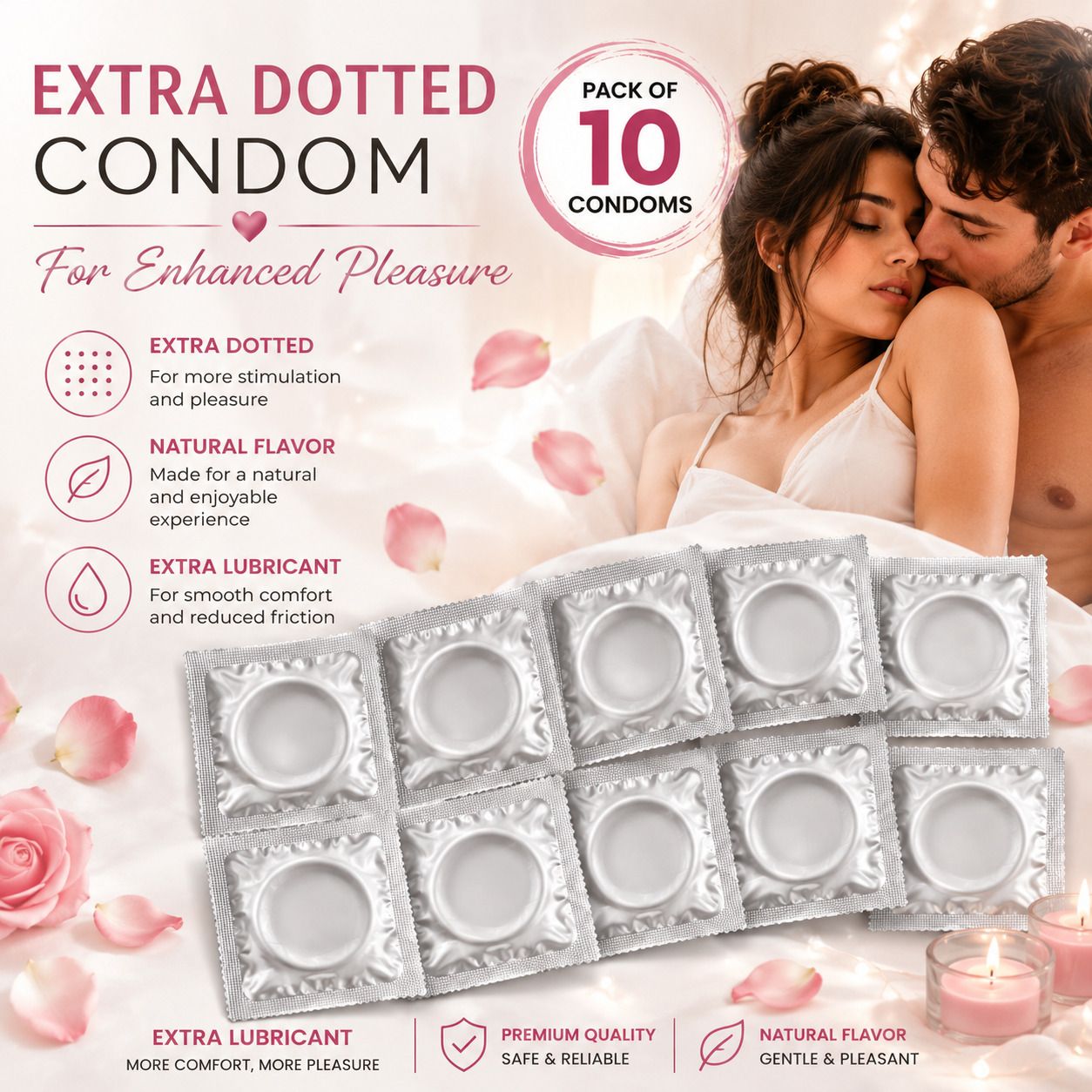 Extra Dotted Condoms | Premium Latex | Natural Flavour | Comfortable Protection Condom-image-1