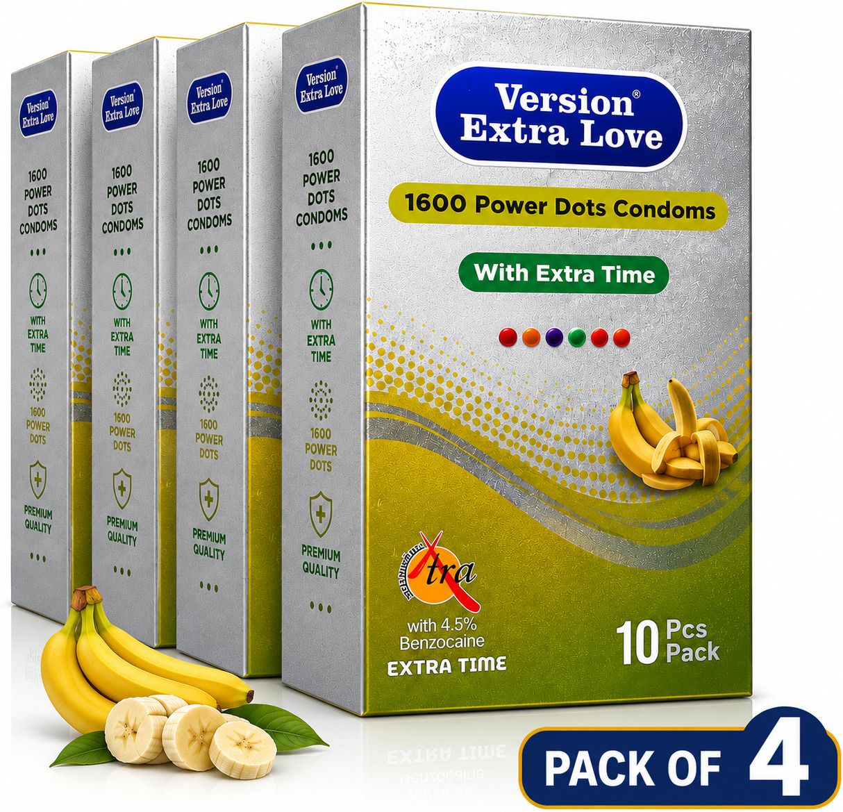 1600 Dots Extra Dotted Banana Flavoured Condoms Pack of 40 Condom-image-41