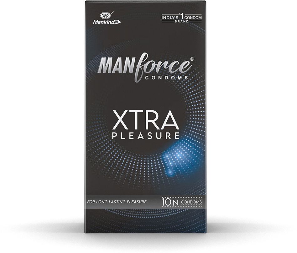 Xtra Pleasure Xtra Dotted Climax Delay Condoms, Unflavoured, 10 Pcs x Pack of 1 Condom