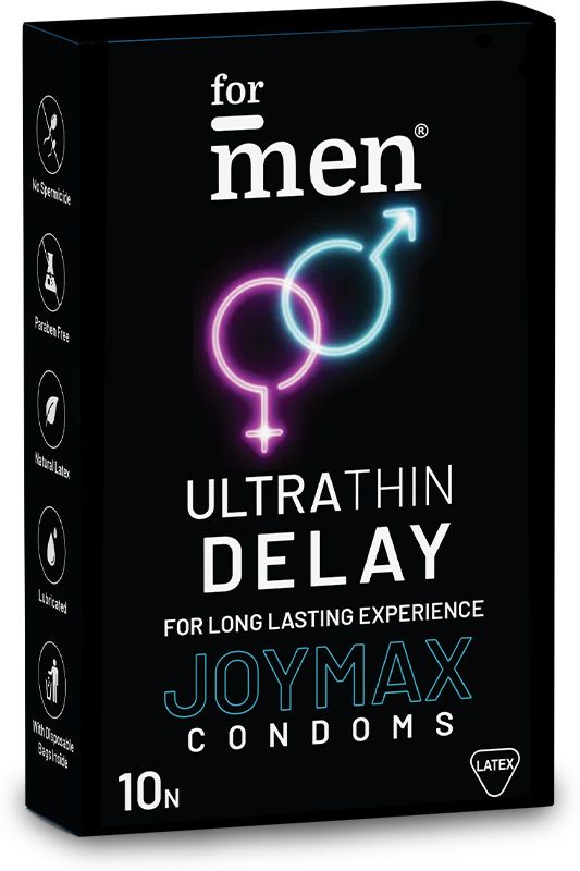 Joymax Ultra Thin Delay Condoms For Men|With 10 Disposable Pouches|Lubricated Condom-image-19