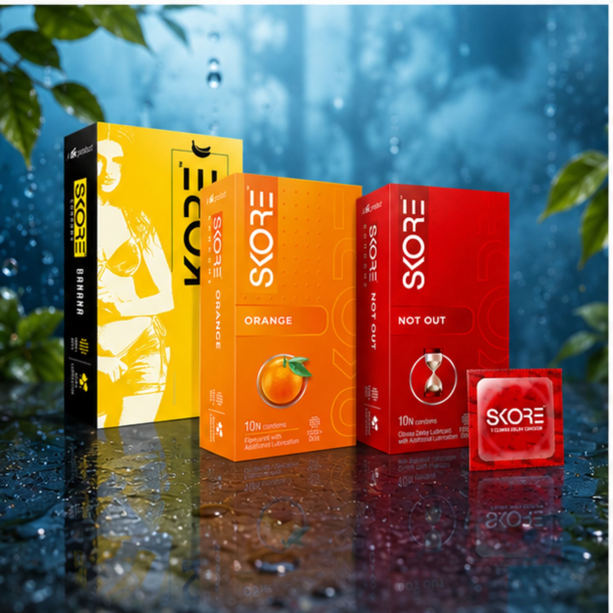 skore Climax Delay Banana Orange Condoms Pack of 3 | 30 Condoms Condom-picture-47