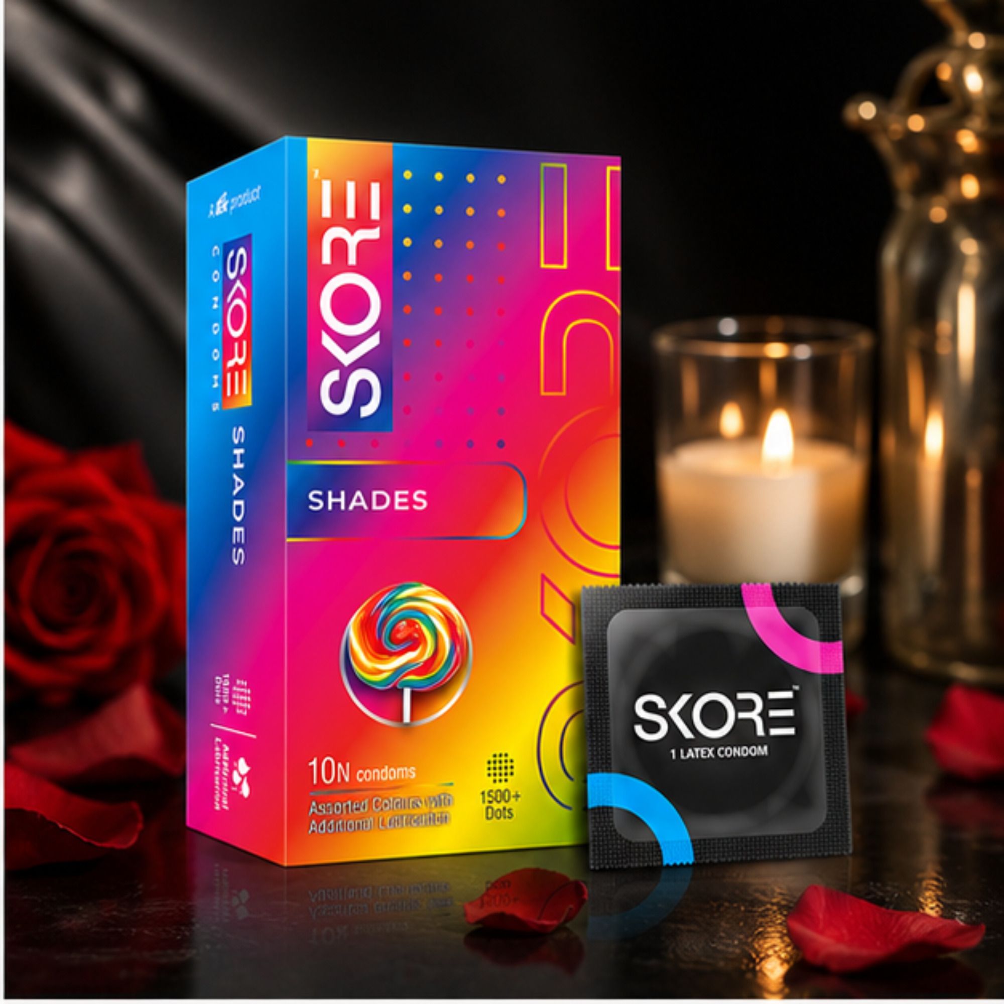 skore Shades Dotted Latex Condoms with Additional Lubrication Condom-picture-49