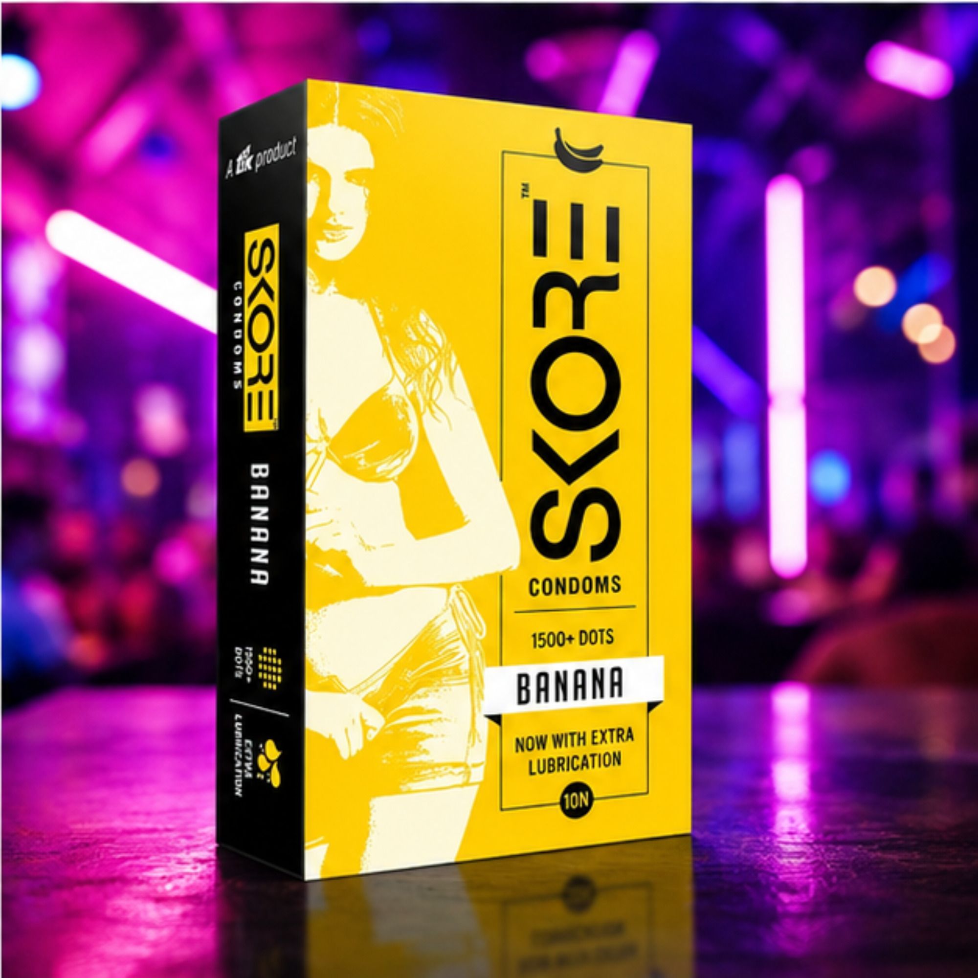 skore Banana Flavour Condoms with Extra Lubrication | Value Pack Condom-picture-30