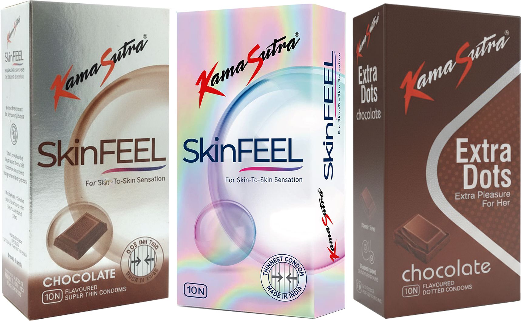 kamasutra SkinFEEL Chocolate, SkinFEEL And Extra Dots Chocolate Condom-picture-1