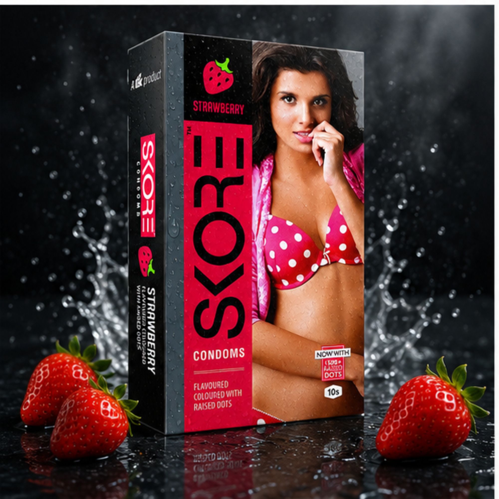Strawberry Flavoured Intimate Wellness Condoms | 10 Condoms Condom-image-3