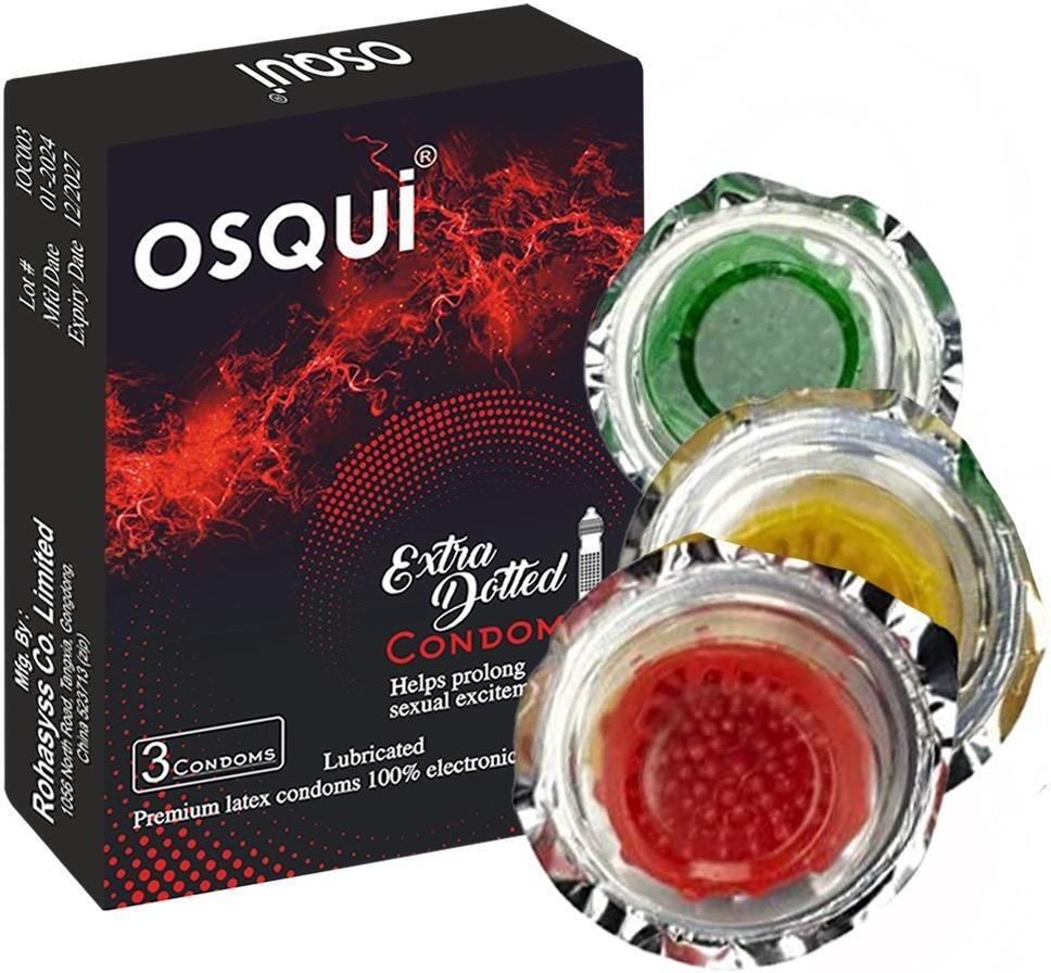osqui Dotted Ribbed Ultra Thin Condom For Man Condom-picture-1