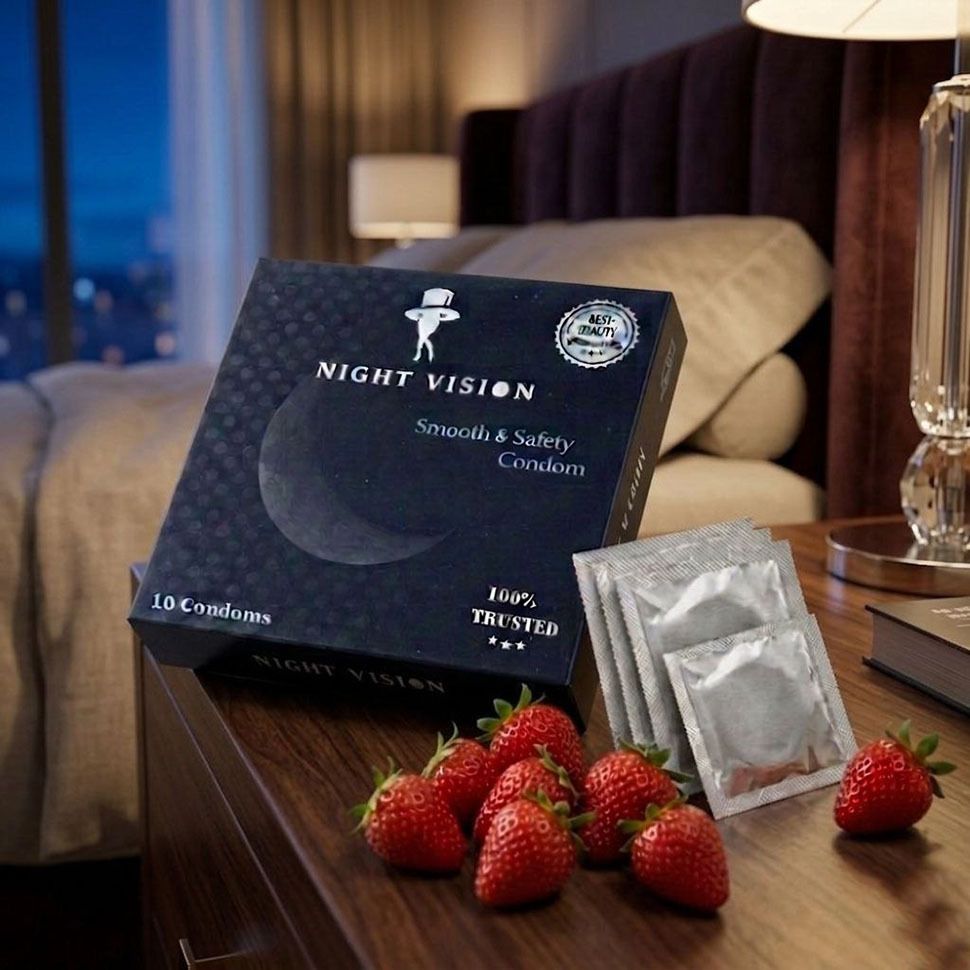 night vision Strwaberry Flavoured Lubricant Sefty Condom, Pack of 1 Condom-picture-21