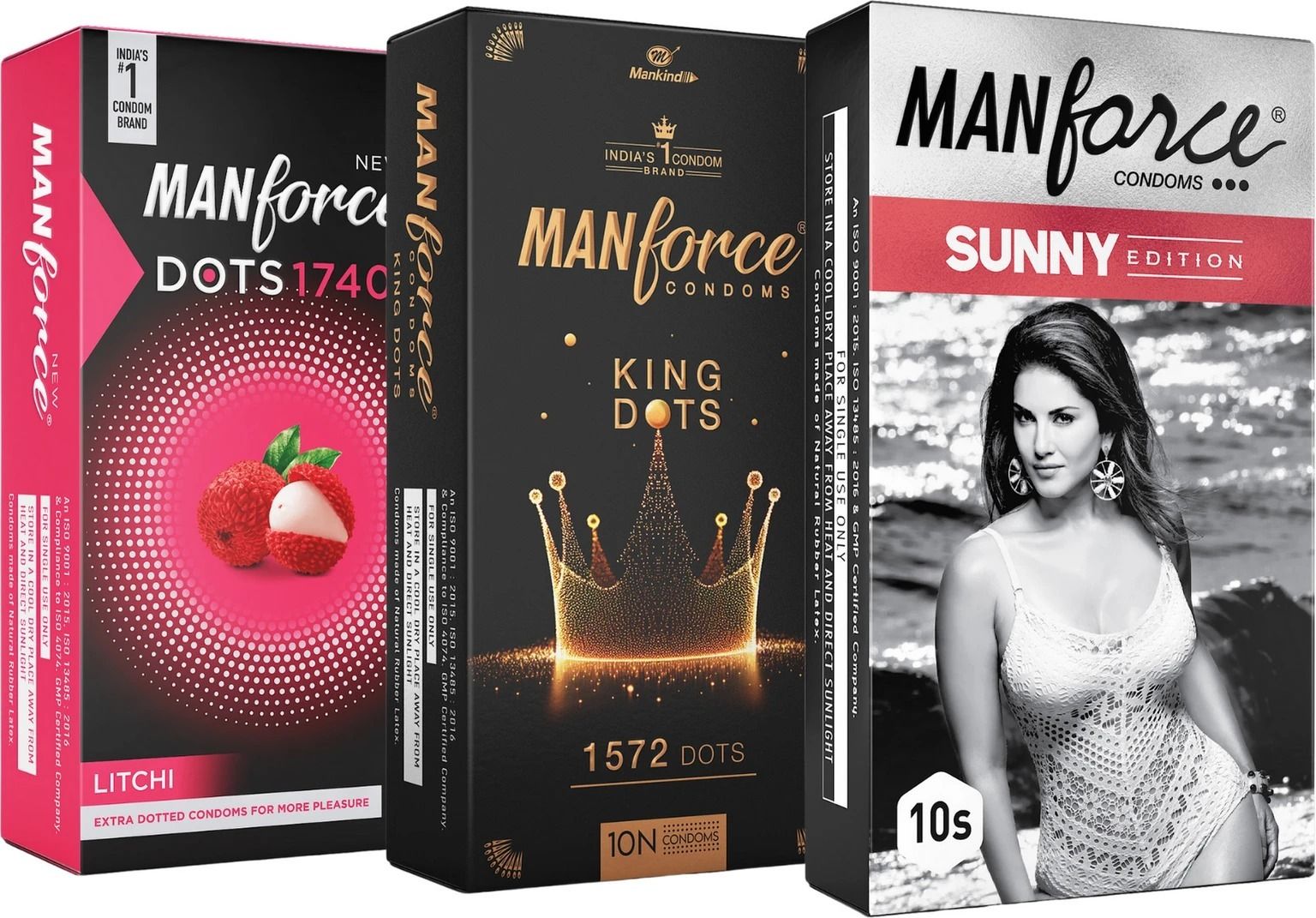mankind MANFORCE CONDOM SET OF 3( KING DOTS , DOTS 1740,SUNNY ) Condom-picture-2