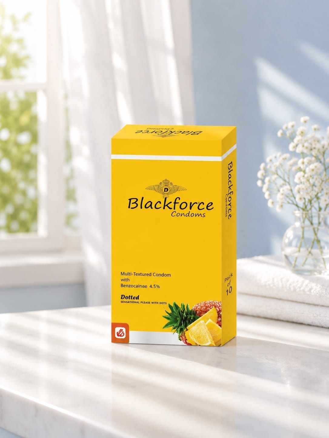 Pineapple Dotted Condoms for Men with Delay Formula Benzocaine Condom-image-47