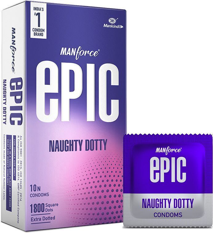 mankind Epic Naughty Dotty Premium Condoms | 10 Sheets | Extra Dotted Condom-picture-29