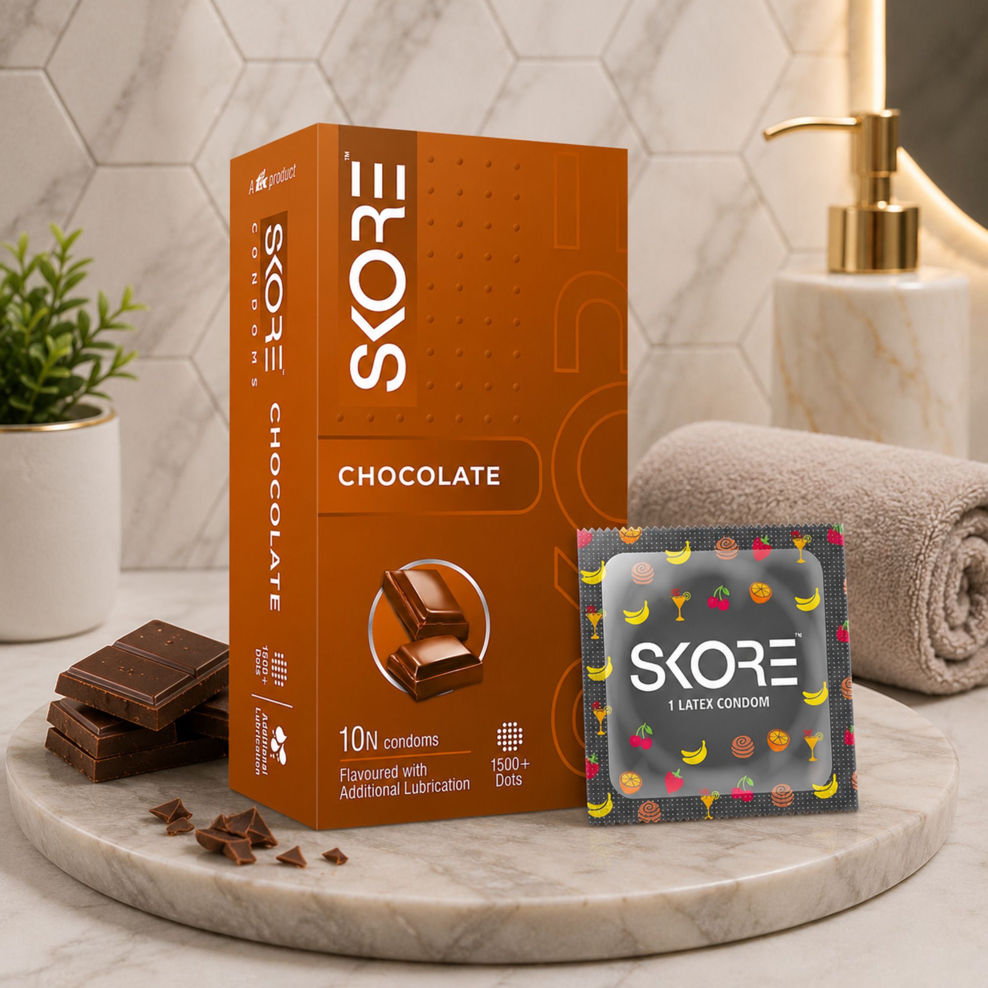 Chocolate Latex Condoms | 10 Count Pack Condom-image-6