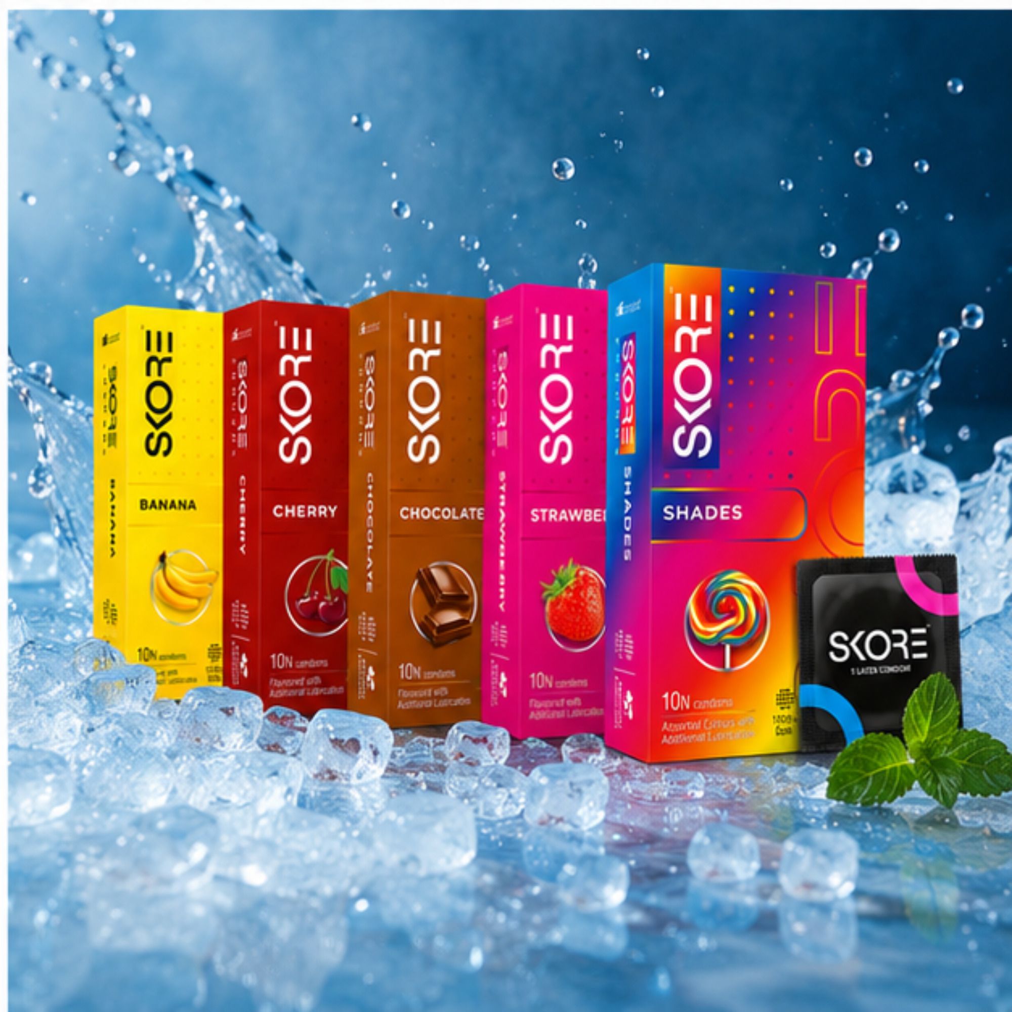 skore Mixed Flavour Condoms Combo Pack of 5 | 50 Condoms with Extra Lubrication Condom-picture-21