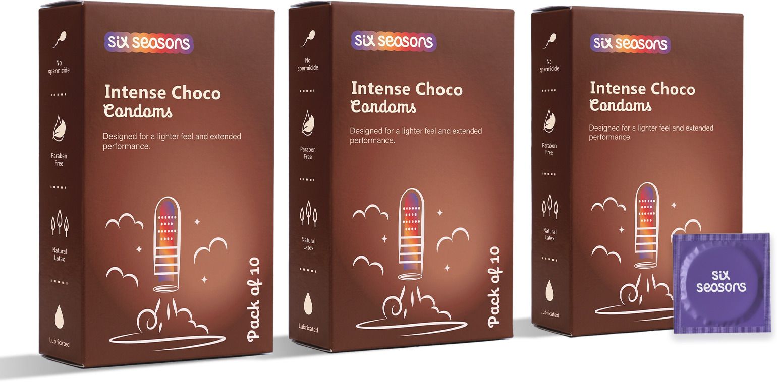 Intense Choco Flavoured Condoms | Long Lasting | Ribbed & Dotted Texture Condom-image-40