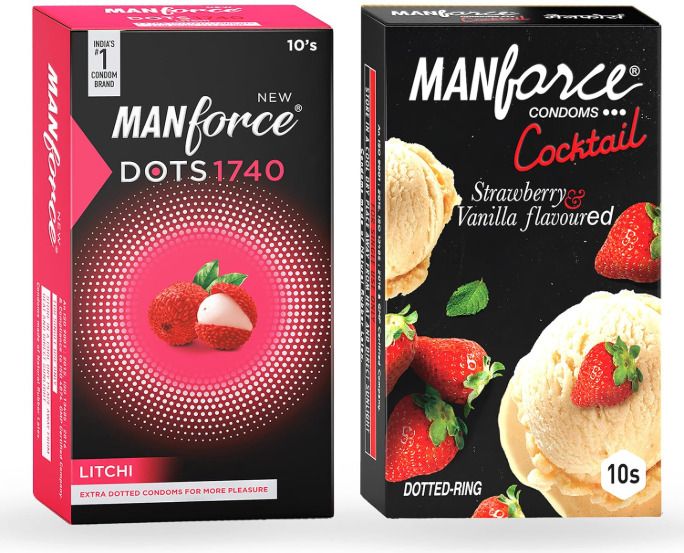mankind Manforce Combo | Cocktail Strawberry and Litchi| India’s No. 1* Condom Brand Condom-picture-17