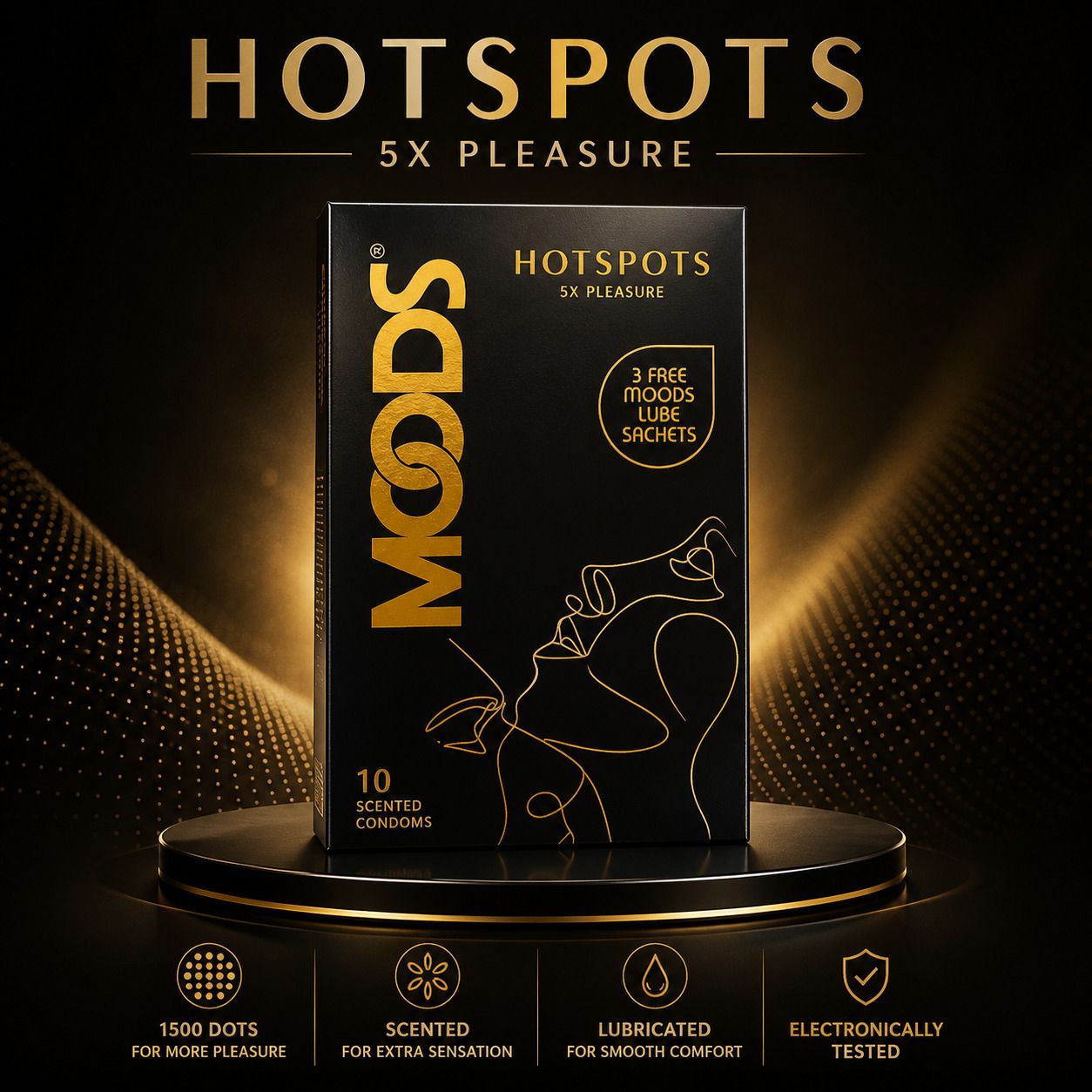 moods Hotspots 10 Scented Condoms + 3 Free Lube | 1500 Dots Latex Condom-picture-31