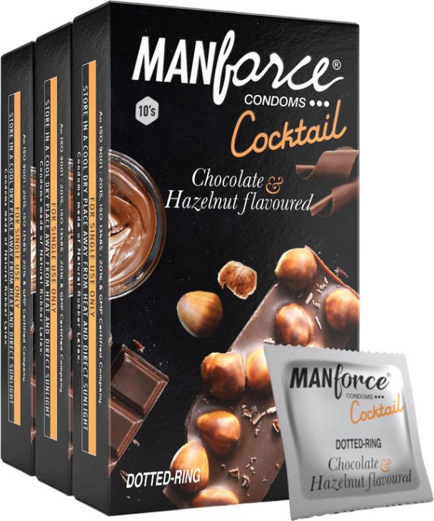 mankind Cocktail Hazelnut & Chocolate Flavoured- 10 Pieces x 3(Set of 3, 30 Sheets) Condom-picture-9