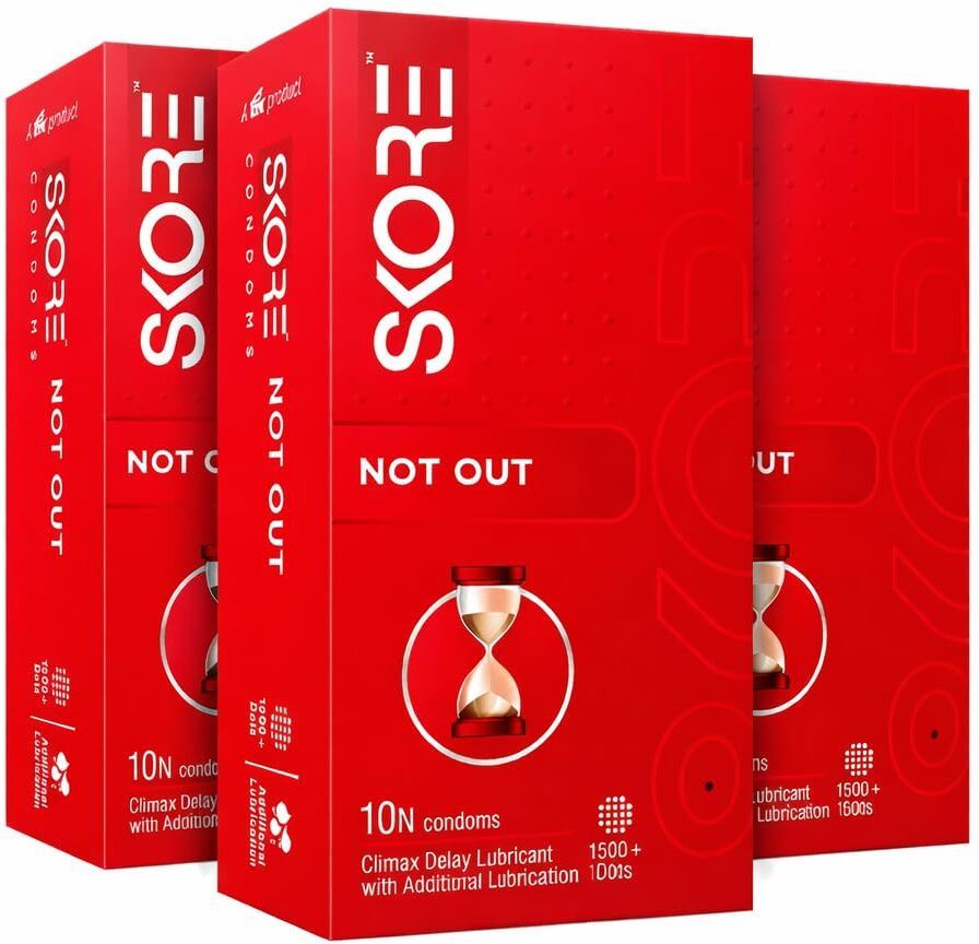 Not Out Condoms | Climax Delay | Extra Lubricated | Dotted Texture | Pack of 30 Condom-image-47