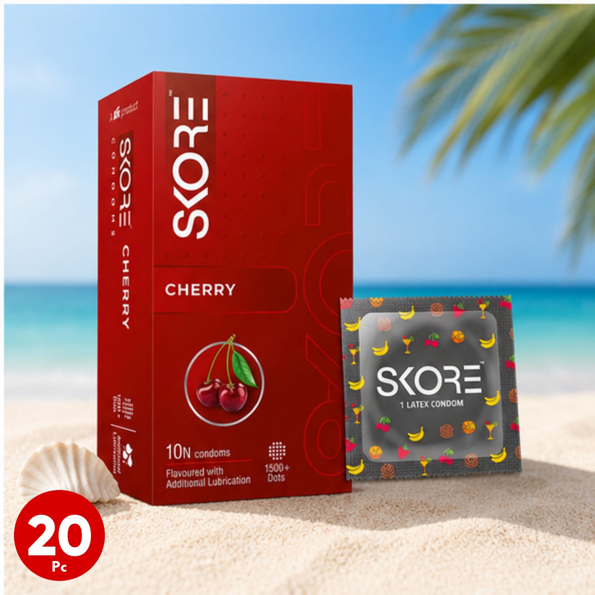 skore Cherry Dotted Protection Condoms | Total 20 Condoms Condom-picture-23