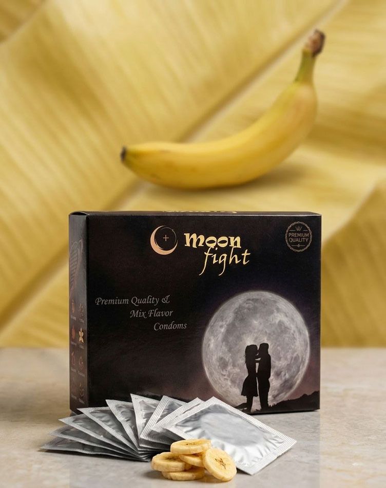 moon fight BANANA-Flavoured Lubricant Condoms Pack Of 1 Condom-picture-35