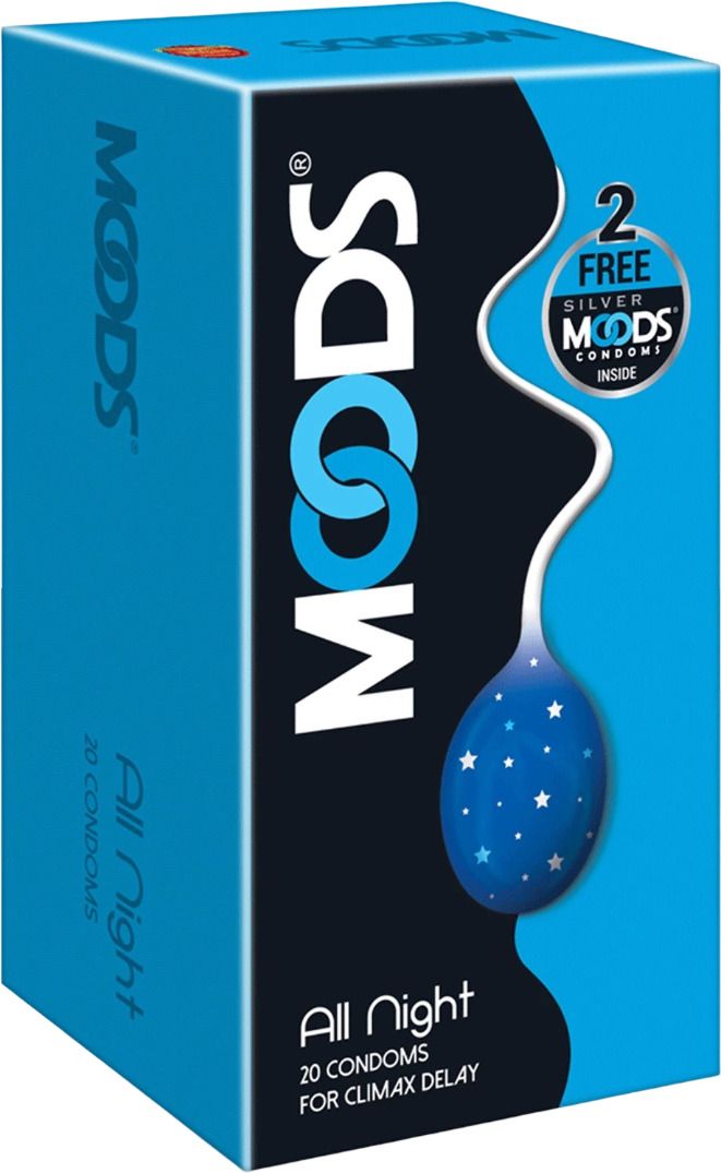 moods All Night Condoms Pack of 20 + 2 Free | Climax Delay | Long Lasting Protection Condom-picture-24