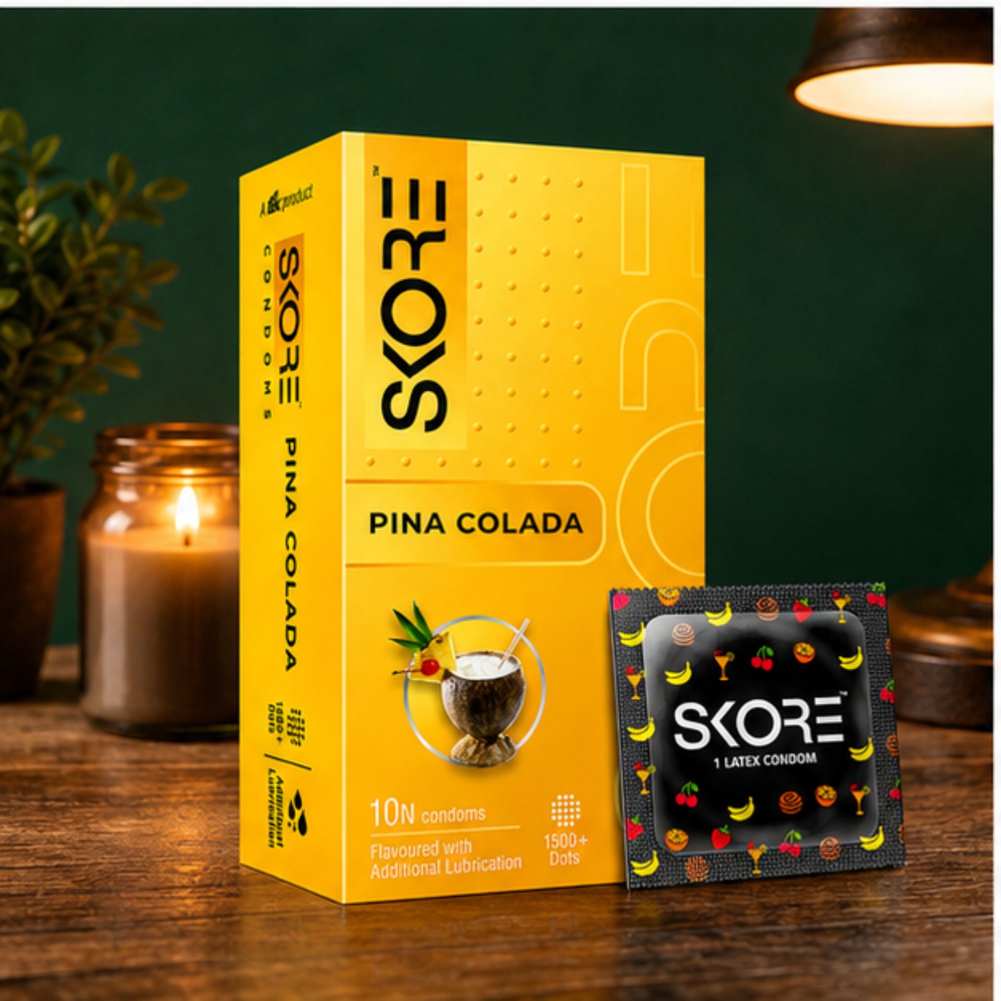 skore Pina Colada Condoms with Extra Lubrication | 1500+ Dots Condom-picture-13