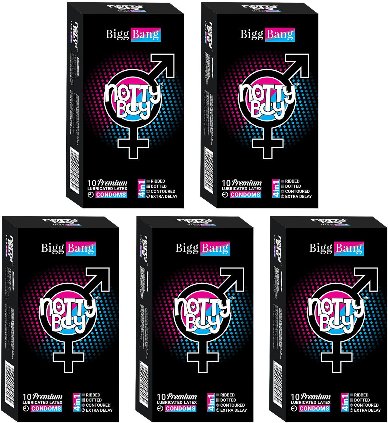nottyboy 4inOne Honeymoon Series (50Pcs) - Dotted, Ribs, Extra Delay & Contour Condom-picture-17
