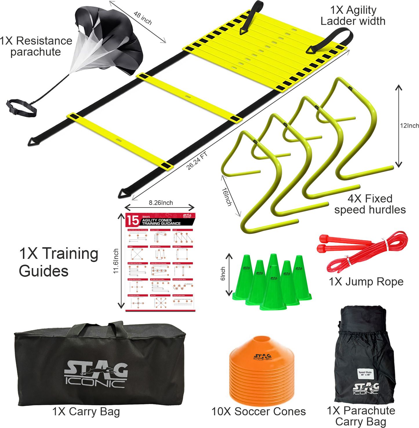 stag iconic Agility Training Kit for Football, Cricket, Exercise, Athlete, Sports Games Agility Kit Fixed Regular Agility Pole-picture-32